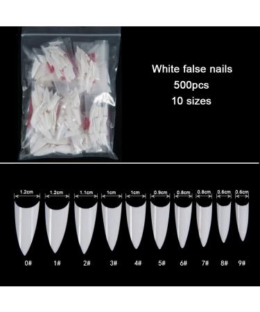 500 Pieces Artificial Fingernails - Natural/White/Transparent Fake Nail Tips for DIY Nail Art - 10 Sizes | Anewish - Buy Online on GoSupps.com