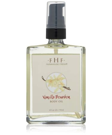 FarmHouse Fresh Vanilla Bourbon Body Oil, Vanilla Bourbon, 4 Fl Oz