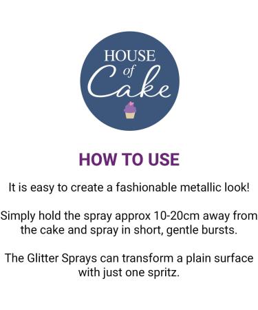 House of Cake Edible Glitter Spray Blush Non-Aerosol Paint for Cake & Bakes Simple to Use This Unique Finish Leaves a Sparkling Lustre Effect on Cakes & Decorations - Gold 10 g Metallic Gold - Buy Online on GoSupps.com