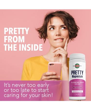 Buy KAL Pretty Magnesium Glowing-Skin Drink - Pomegranate 10.7 oz for Radiant Skin - Buy Online on GoSupps.com
