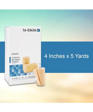 McKesson Tan Cohesive Bandage 4in x 5yd 18-Pack - Self-Adherent Closure (Sterile) - Buy Online on GoSupps.com