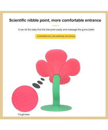 Spyminnpoo Baby Teeth Toys - Chewing Gum Pain Relief Teething Ring Food-Grade Silicone Pacifier - Safe & Washable (Peonous Red) - Buy Online on GoSupps.com