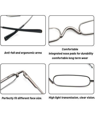 Mini Metal Reading Glasses for Men & Women | Portable Blue Light Blocking Readers | Compact 1.0X Red - Buy Online on GoSupps.com