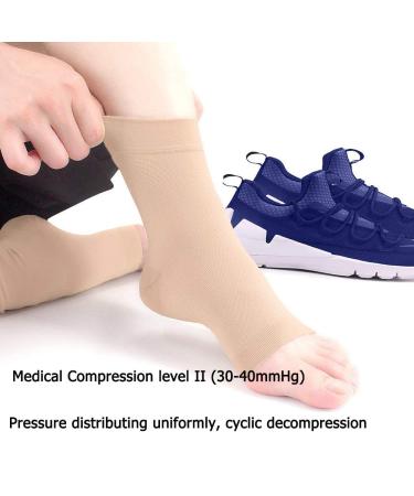 eYotto 1pair Compression Ankle Support Sleeve Breathable Ankle Wrap for Stabilize Ligament Relieve pain Arch Sport Stabilize Ligaments - For Swelling and Sprained Ankle Arthritis Recovery Injury Nude XL (Pack of 2) - Buy Online on GoSupps.com