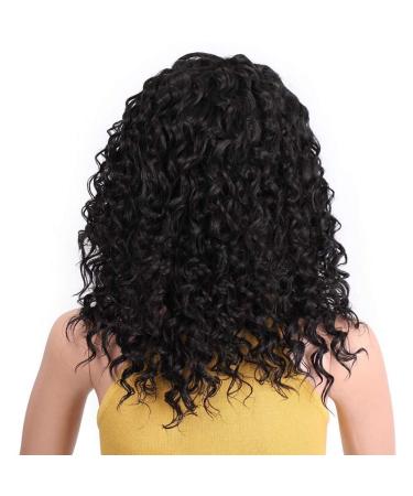 HBINGBING 26"Long Curly Black Synthetic Lace Front Wig with Baby Hair African American Braided Wigs for Women 26 inch #1