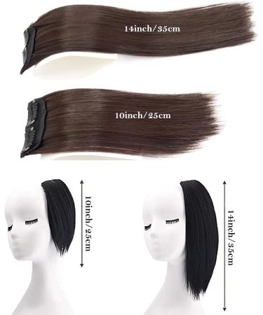 Invisible Hair Extensions Seamless Synthetic Clip in Hair Extension Natural Fluffy Hair Pads Hairpieces Increase Hair Top Side Cover Hairpiece for Women Girls (14INCH/35CM Black Brown) 14INCH/35CM Black Brown - Buy Online on GoSupps.com