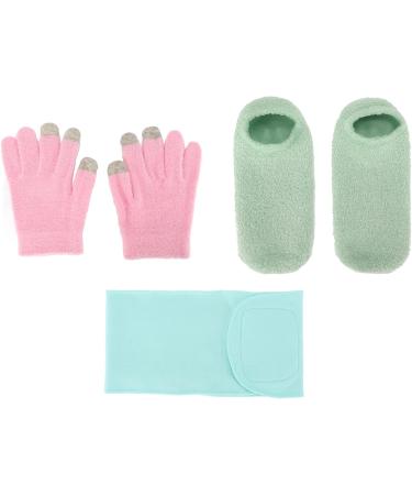 Qukaim Moisturizing Gel Socks Set Touch Screen Spa Moisturizing Gloves Socks Set Reusable Repair Treatment Exfoliating SPA Neck Wrap Mask - Buy Online on GoSupps.com