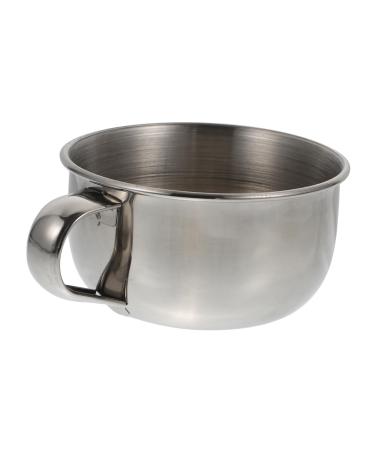 Beavorty 1 pc shaving soap dish bubbling container bowl set shaving man shaving foam stainless steel silver 10x8.5cm