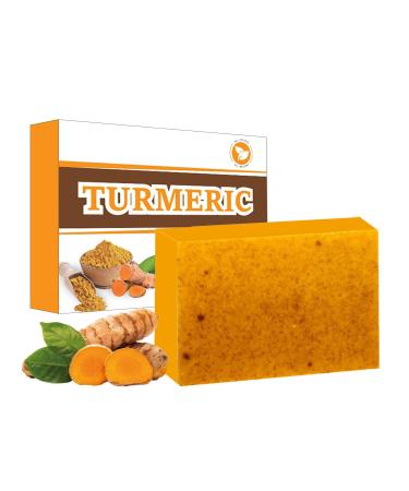 Turmeric Soap Bar for Body & Face - Natural Kojic Acid Collagen Vitamin C Dark Spot Remover for Even Skin Tone Acne Dark Spots Smooth Skin (100g)