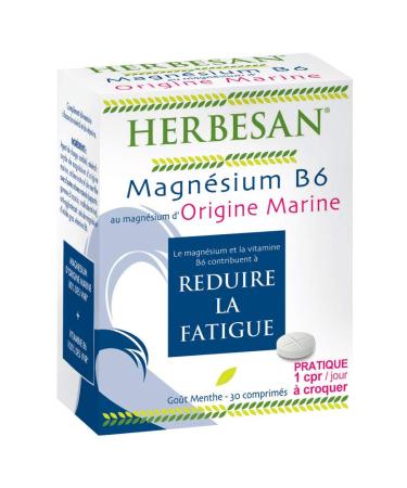 HERBESAN® - Marine Magnesium and Vitamin B6 - Reduce fatigue - 30 chewable tablets