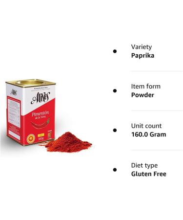 Hot Smoked Paprika Powder 160g D.O.P. - Authentic Spanish Paprika Seasoning by Pimenton de la Vera Alises - Buy Online on GoSupps.com