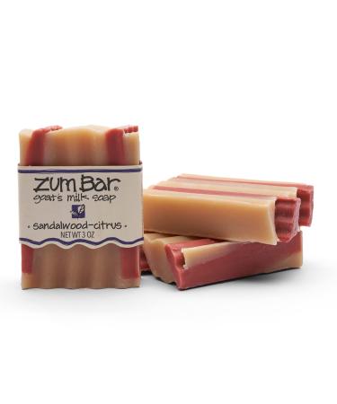 Indigo Wild Zum Bar Goat's Milk Soap - Sandalwood-Citrus - 3 oz (3 Pack)