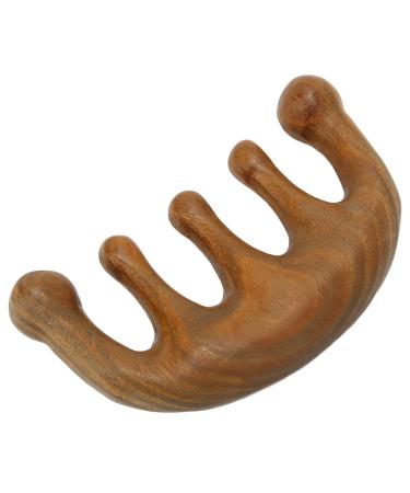 Wooden massage comb 1 scalp massage comb made of sandalwood for head neck shoulder hand and arm massages (half-moon shaped 1)
