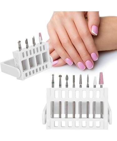 2 Pieces 16 Holes Nail Drill Bits Display Racks Holder Grinding Head Storage Box Organizer Callus Remover Dead Skin File Pedicure Tools (White) - Buy Online on GoSupps.com