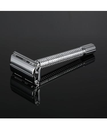 BauGger Stainless Steel Double Edge Safety Razor Set | Two-Sided Razor with 20 Blades for Traditional Men's Shaving - Buy Online on GoSupps.com