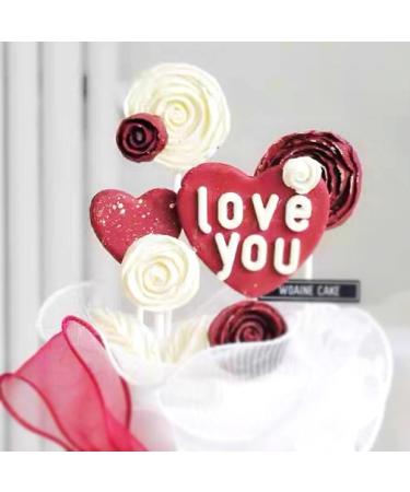 Personalised Cake Toppers Cake Decorations Cake Toppers Bouquet Ribbon Valentine's Day Romance Cake Decorations Party Dessert Decor Supplies for Couple (Color : As Pic) (Color : Coffee) (Color : As P - Buy Online on GoSupps.com