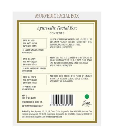Kama Ayurveda Ayurvedic Facial Box | 65g + 200ml | Natural Skincare for Glowing Skin - International Shipping Available - Buy Online on GoSupps.com