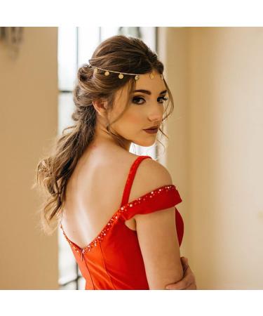 Zoestar Boho Sequins Head Chain Gold Hair Jewelry Festival Prom Headpiece Bridal Tassel Hair Accessories Fashion Headband for Women and Girls - Buy Online on GoSupps.com