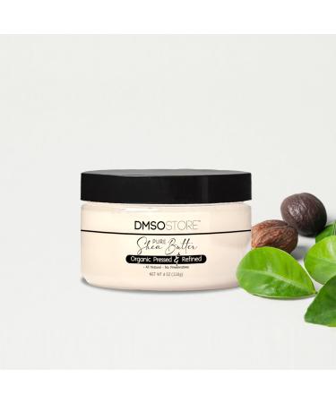 DMSOSTORE Refined Shea Butter Unscented 4 oz 100% Pure African Shea Butter for Hair & Dry Skin Deep Moisturizer for Face & Body DIY Whipped Body Butter Soap & Lip Balm