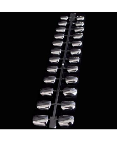 URTJSDG Artificial Nails - Metal Plating False Acrylic Nail Tips for Fashionable Ladies - Short Silver - No Glue Needed - Buy Online on GoSupps.com
