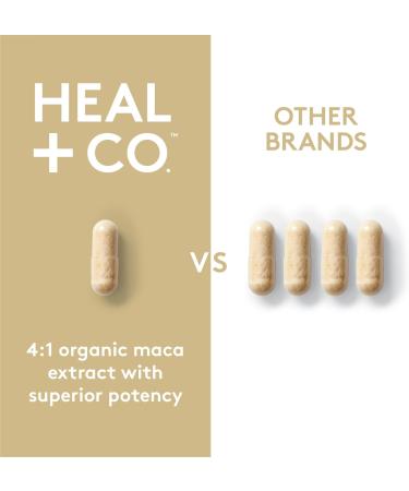 Heal + Co. Organic Maca | High Potency 4:1 Extract 3 000 mg | Mood + Libido | 120 x 500 mg Capsules - Buy Online on GoSupps.com