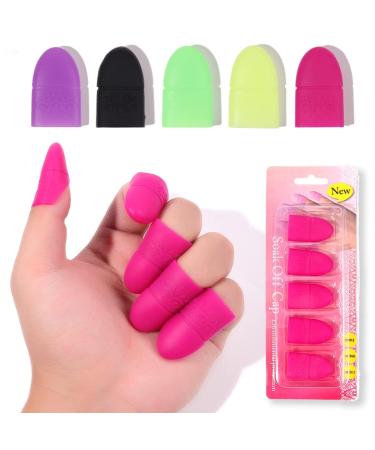 Phantomsky 10-Piece Nail Polish Remover Clips Set | Durable Gel Nail Art Tool | Reusable Nail Caps for UV Light | Black - Buy Online on GoSupps.com