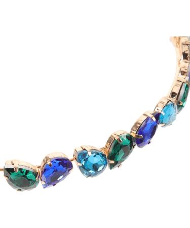 Minkissy Crystal Rhinestone Headband Anti-slip Wedding Bridal Headpieces Bling Hairbands Tiara Bridal Prom Party Hair Accessories for Women Girls (Blue Green) - Buy Online on GoSupps.com