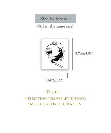 35pcs Unique Art Temporary Tattoo Set | Skin-Safe American Brand | Detachable, Waterproof & Durable | Roarhowl - Buy Online on GoSupps.com