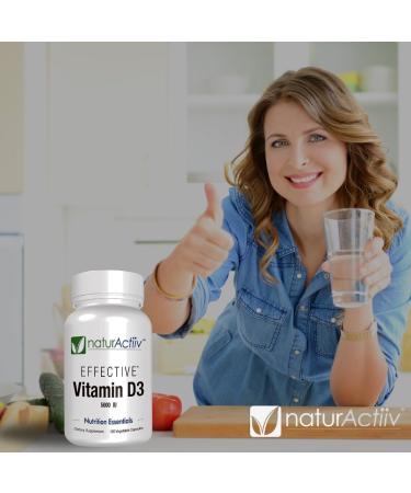 naturActiiv Organic VIT D3 125mcg (5000 iu) Pro Strength MiniCaps Support Bone Muscle Joint Cardio Breast Colon Immune Health Easy Swallow Fast Absorb - Buy Online on GoSupps.com