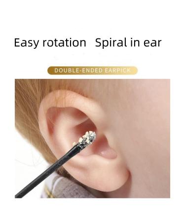 120Pcs Disposable Adhesive Ear Digging Stick for Children's Safety Ear Cleaner for Adult Spiral Ear wax removal Ear Scoop Earwax Remover Tool with Dust cover packaging - Buy Online on GoSupps.com