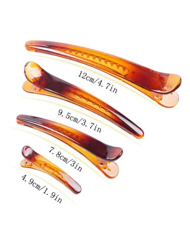 Numblartd Duck Beak Hair Clips for Women - Brown Plastic Non-Slip Hairdressing Accessories | 9.5 cm Crocodile Clips for Salons & DIY - Buy Online on GoSupps.com