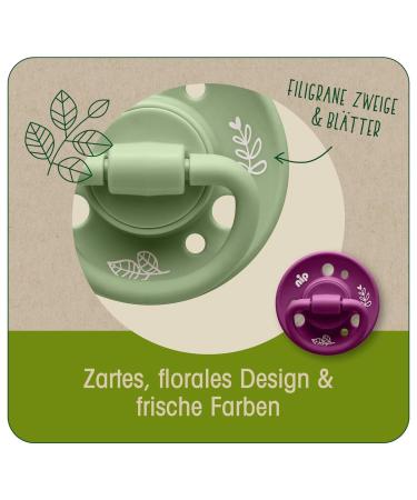 Buy Pack of 2 Cherry Green Natural Latex Pacifiers for 0-6 Months - Safe & Comfortable - Buy Online on GoSupps.com