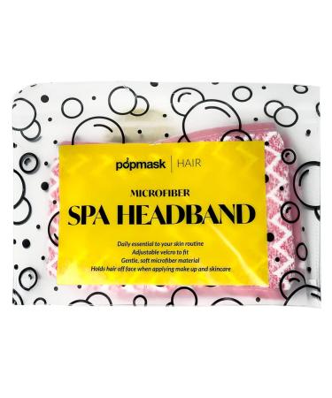 Pop mask Spa headband soft and gentle adjustable microfiber spa headband for skin care and beauty routines-pink-super absorbent suitable for sensitive skin rose