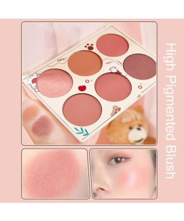 Matte Finish Blush Makeup for Cheeks Smooth Powder Face Blush Blendable Long-Lasting All day 6 Colors Blushing Pigmented and Lightweight Blush Palette - Buy Online on GoSupps.com