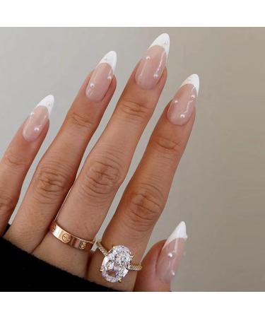 Misssix Short Almond French Press on Nails Set - 144 Pcs Medium Design Fake Nails with Adhesive Tabs and Nail File - Women's Glue on Nails Kit - Buy Online on GoSupps.com