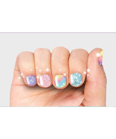 Non-Toxic Kids Nail Wraps | 30 Breathable Stickers for Healthy Nails | Long Lasting Glitter Milky Way Design - Buy Online on GoSupps.com