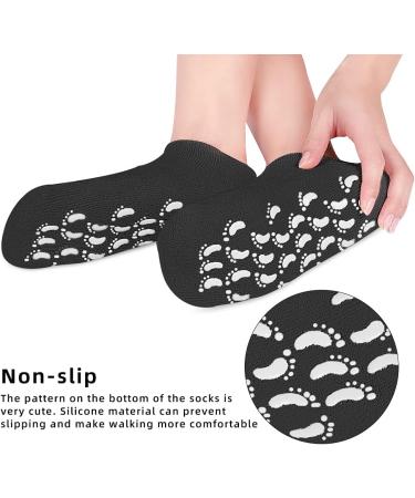 ZEPOHCK Gel Moisturizing Socks Spa Gel Soften Socks for Dry Cracked Feet Skins Gel Lining Infused with Essential Oils and Vitamins (2 Pair) (Black) - Buy Online on GoSupps.com