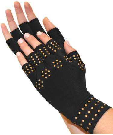 Buy North American Health + Wellness Magnetic Arthritis Therapy Fingerless Compression Gloves - Black Large | Worldwide Shipping Available - Buy Online on GoSupps.com