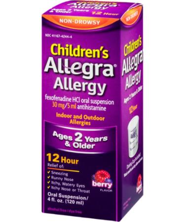 Allegra Children's Allergy 12 Hour Relief Oral Suspension Berry Flavor 4 OZ