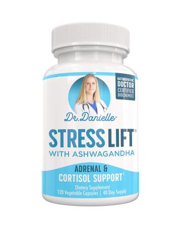 Stress Lift | Best Ashwagandha Supplement - 5 in 1 Organic Stress Relief Adrenal Support Joy Mood & Thyroid Support | Relax The Mind Boost Mood Relieve Stress 120 Vegan Capsules