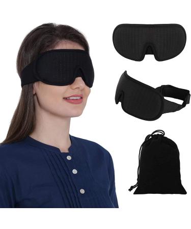 BE SAFE Forever Silk Sleeping Face Eye Mask - Comfortable Travel Blind Fold for Men & Women (Black - Buy Online on GoSupps.com