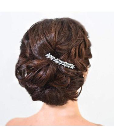 Jeairts Crystal Bride Wedding Hair Comb Silver Rhinestone Bridal Hair Pieces Side Combs Decorative Hair Accessories for Women and Girls - Buy Online on GoSupps.com