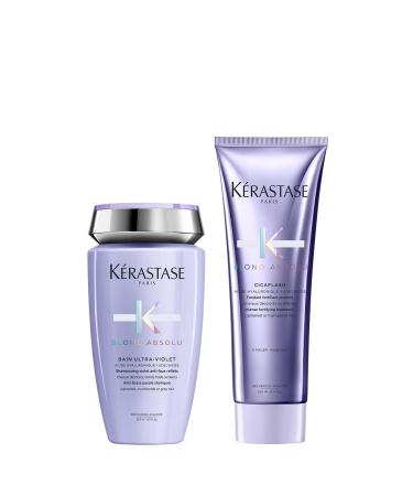K rastase care set with anti-yellow shampoo and conditioner for damaged and bleached hair