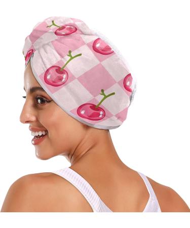 Cherry Hair Towel 2 Pack - Super Absorbent Quick Dry Hair Turbans for Women & Girls | Ideal for Fast Hair Drying - Buy Online on GoSupps.com