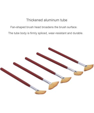 Brush Waterproof Handle Fan Shaped Applicator Auburn 5PCS for Wonderful Gift - Buy Online on GoSupps.com