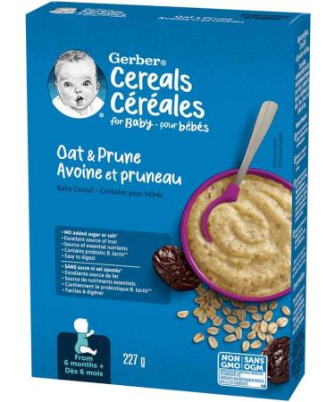 GERBER CEREAL Stage 2 - Oat and Prune Baby Food Cereal 6+ months 227 g 6 Pack - PACKAGING MAY VARY - Buy Online on GoSupps.com