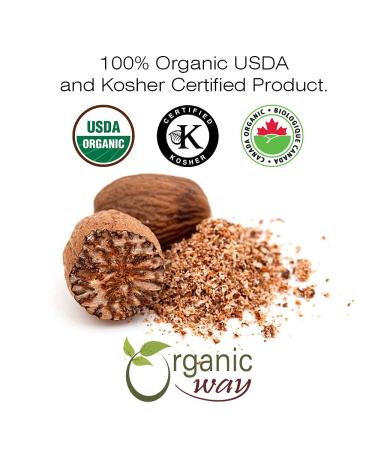 Organic Way Ground Nutmeg Cut & Sifted (Myristica fragrans) - Digestive Support | Organic, Kosher, Non-GMO | Gluten-Free | USDA Certified | Sri Lankan Origin (1/4 lb) - Buy Online on GoSupps.com