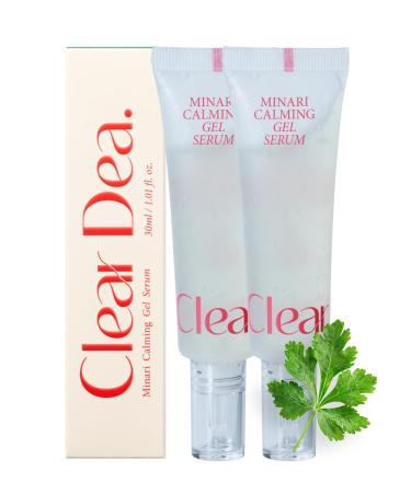 ClearDea Minari Calming Gel Serum Duo for face K-Beauty Hydrating & Soothing Face Serum with Korean Water Parsley Green Tea Mugwort & Lemon Balm Extracts 30ml * 2ea / 1.01oz * 2ea