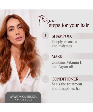 AMAZONICA BELEZA Oro de Cari Kit - Shampoo, Conditioner & Mask Set (300ml) | Hydrating and Repairing Kit with Argan Oil for Dry Hair - Buy Online on GoSupps.com