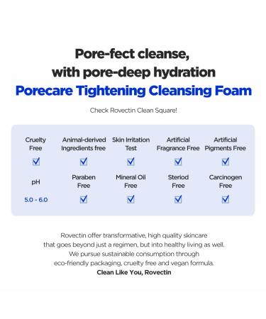 ROVECTIN Pore Tightening Cleansing Foam | Green Papaya Charcoal & AHA/BHA/PHA | Vegan Cleanser for Oily Dull Skin | 150 ml - Buy Online on GoSupps.com